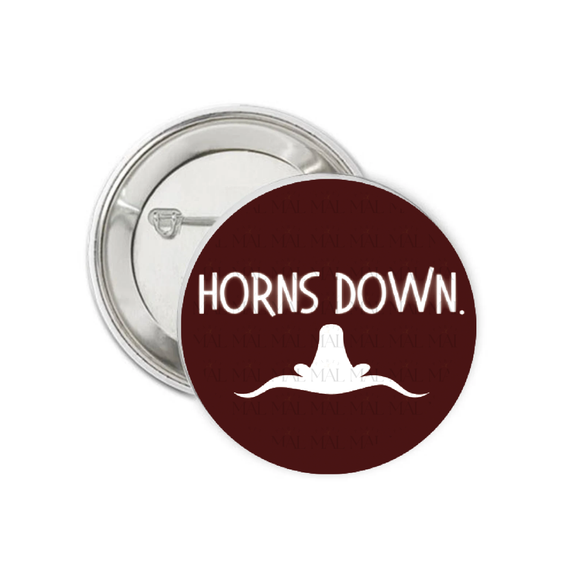 Horns Down 3" Button