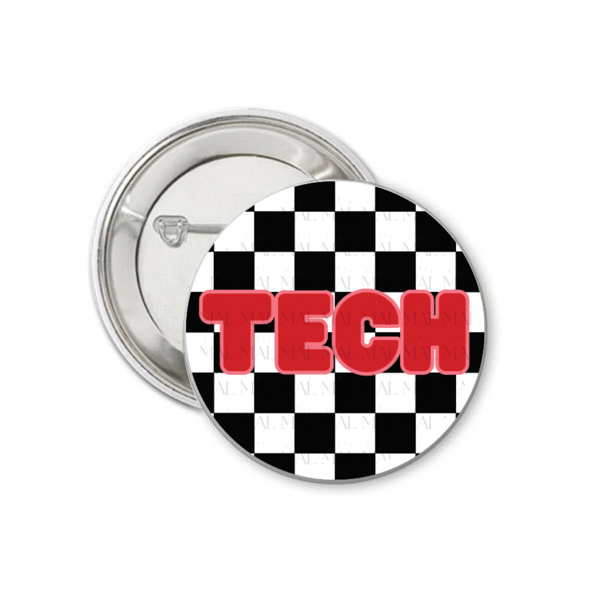 Solid Checkered 3" Button