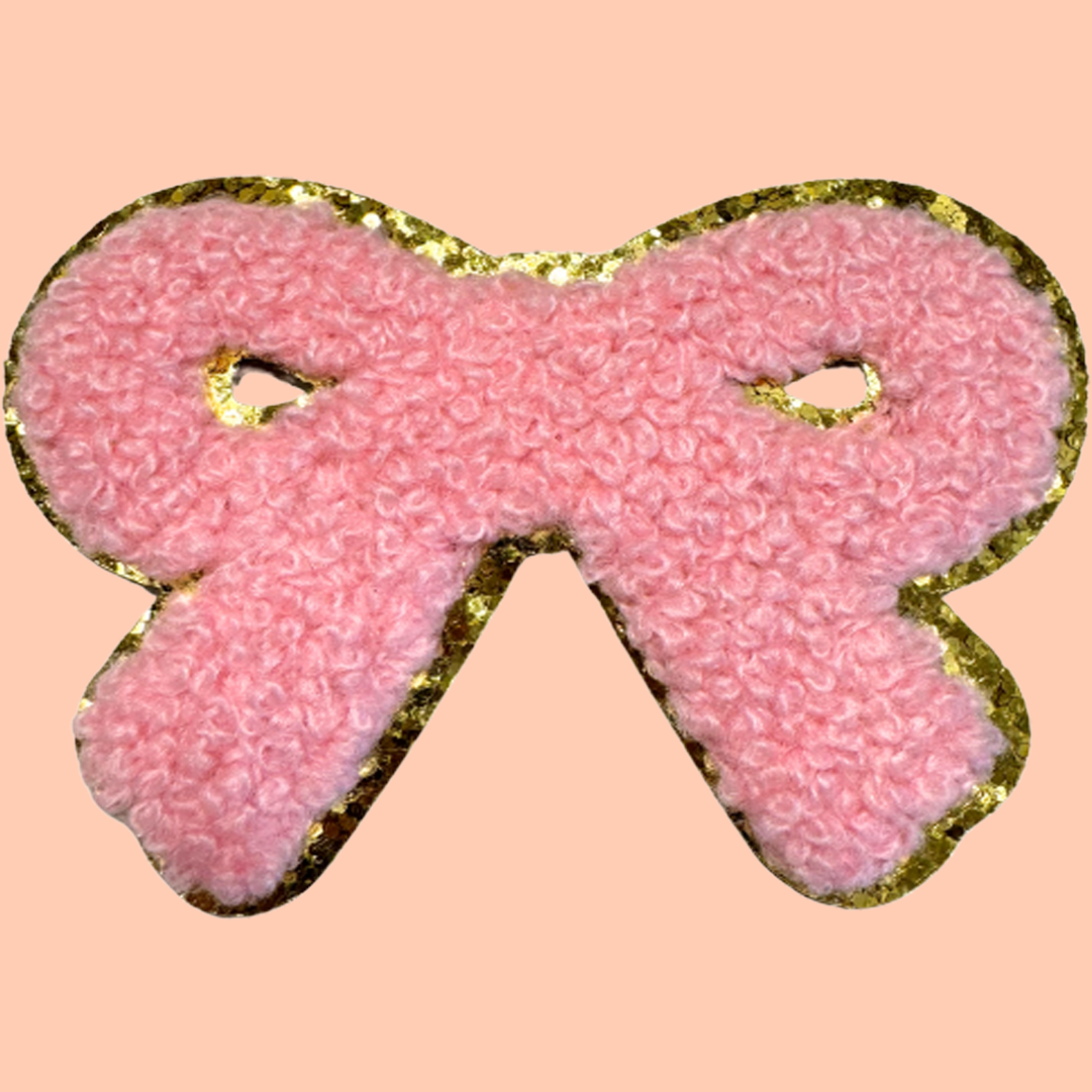 Pink Bow Trimmed in Gold Chenille