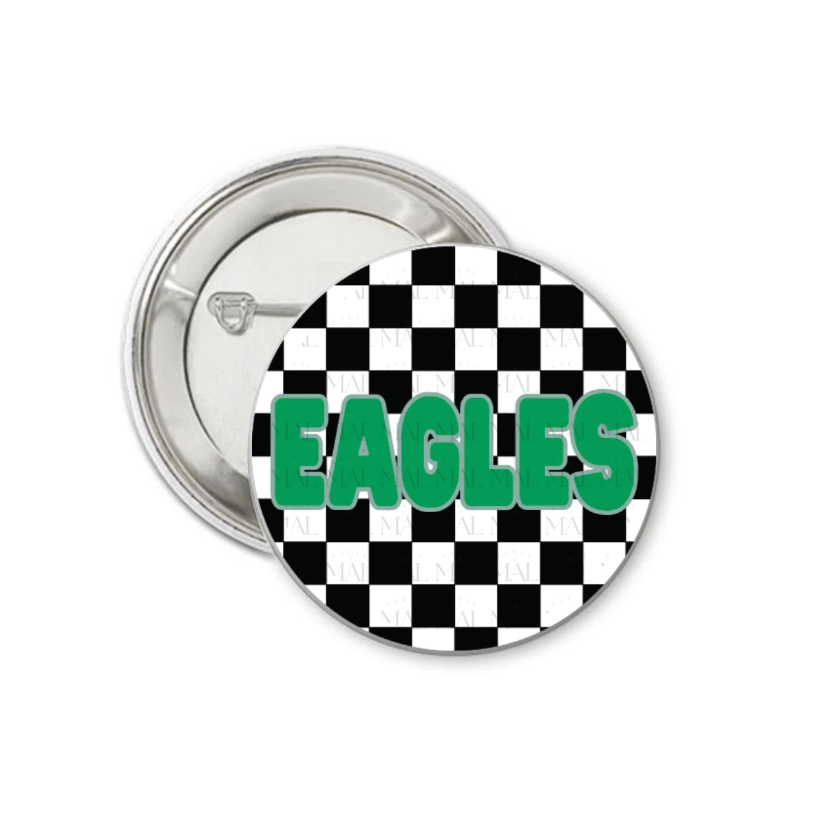 Solid Checkered 3" Button