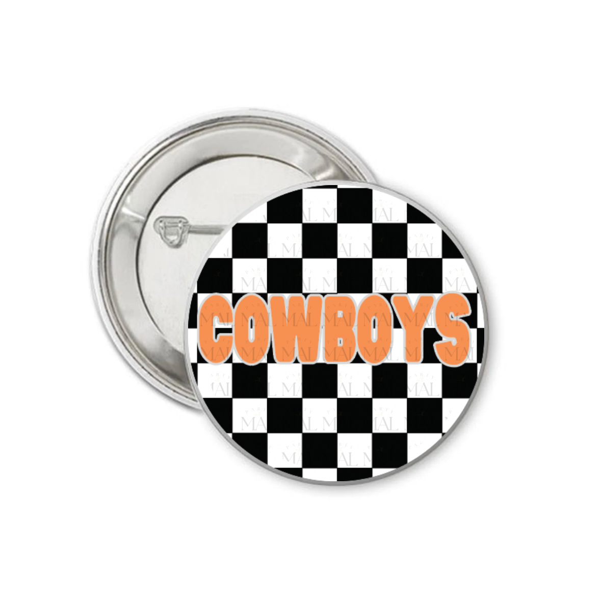 Solid Checkered 3" Button
