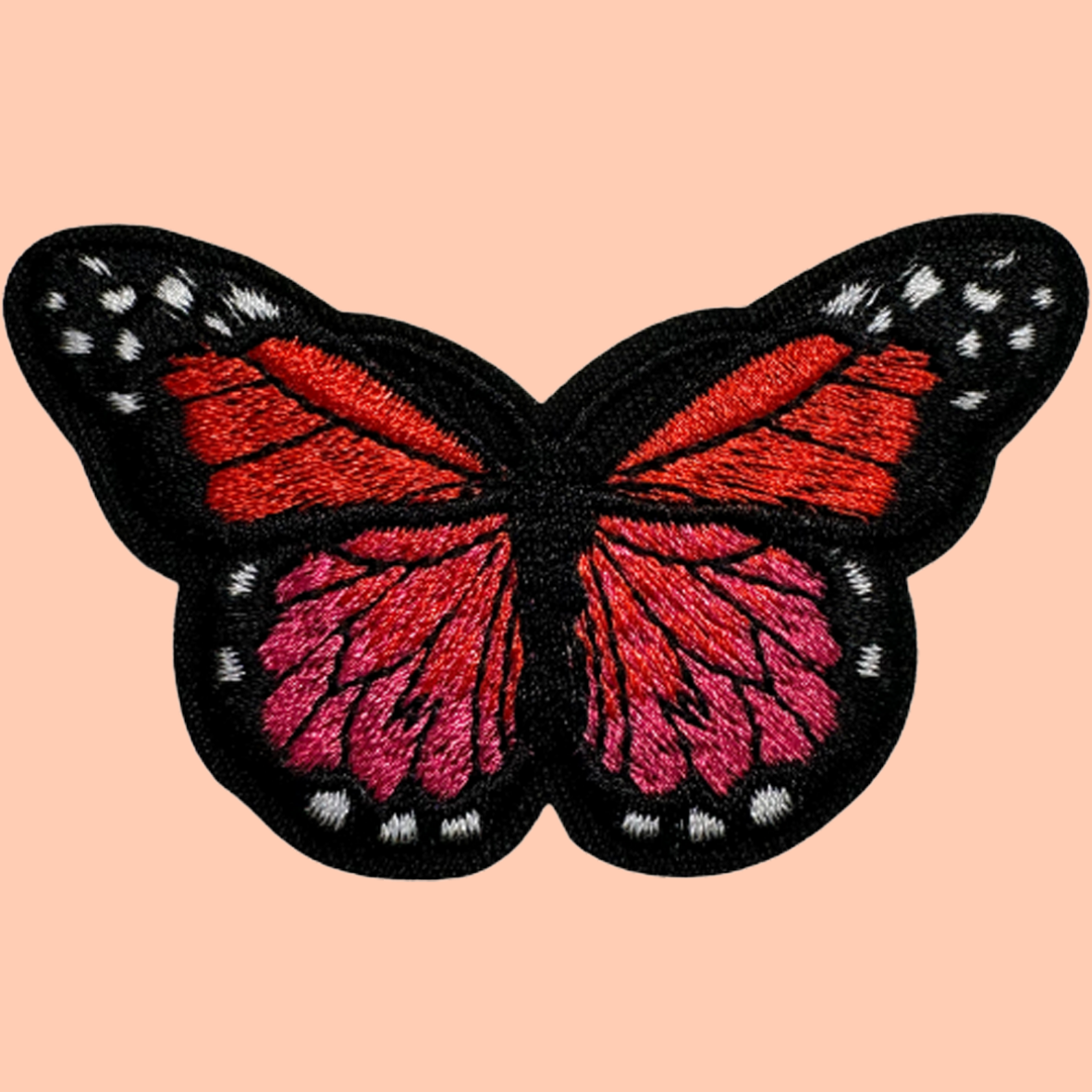 Red & Hot Pink Butterfly with White