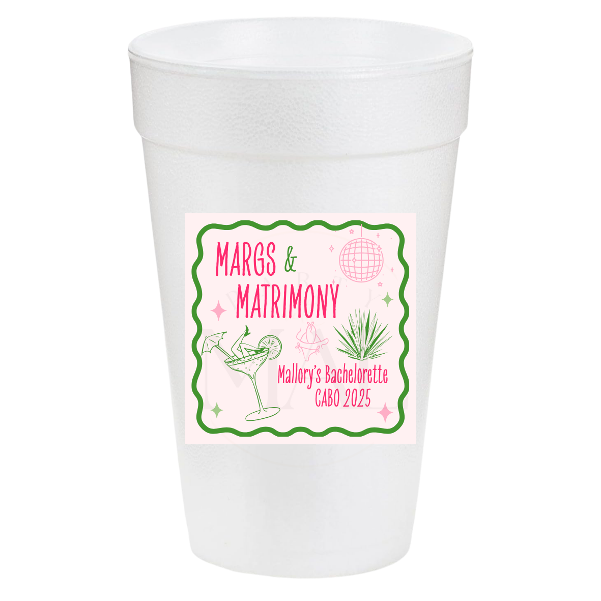Margs and Matrimony Square 20oz Cups