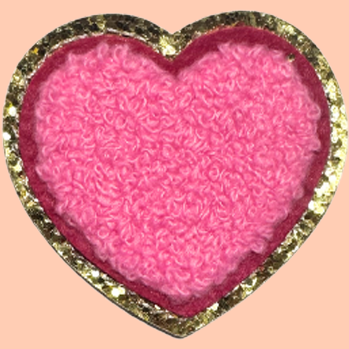 Small Hot Pink Heart with Gold Trim