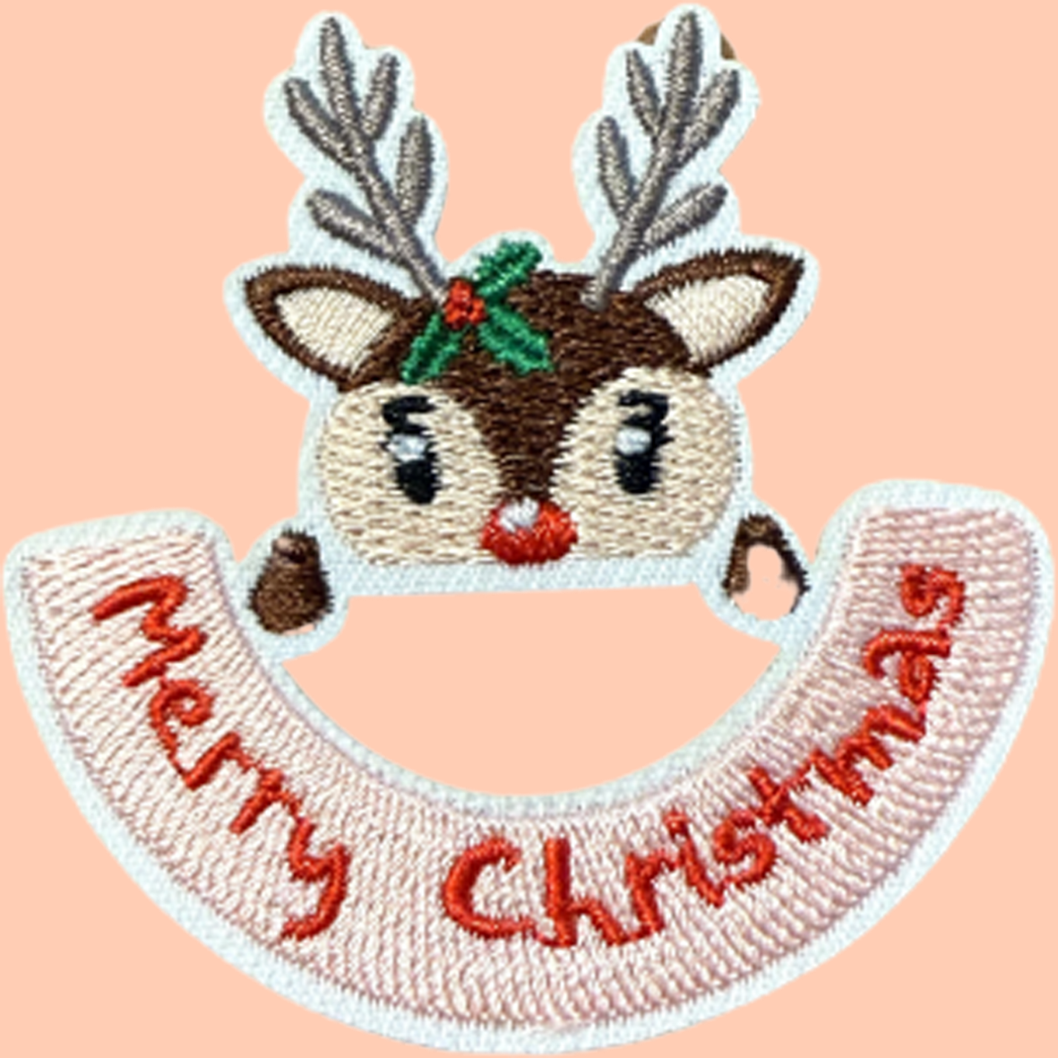 Merry Christmas Ornament with Rudolph