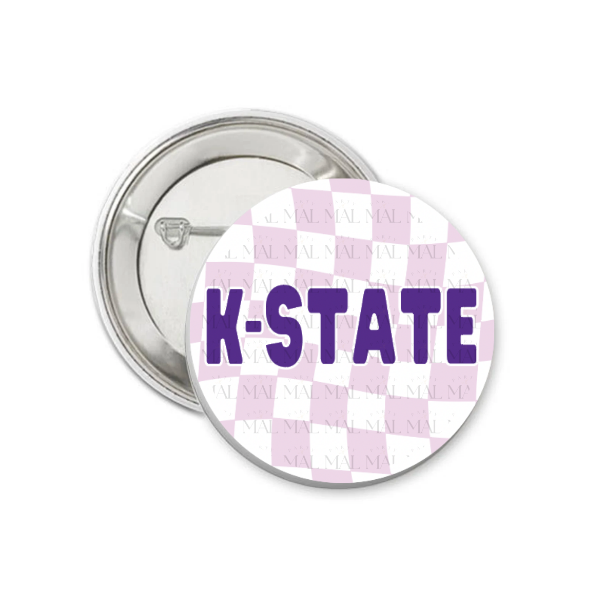 Wavy Checkered 3" Button