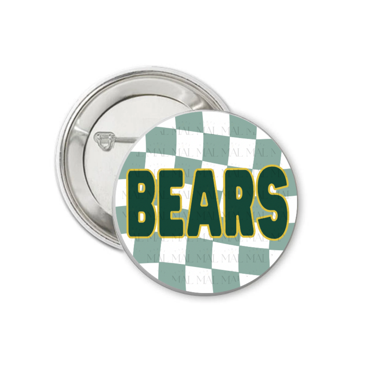 Wavy Checkered 3" Button
