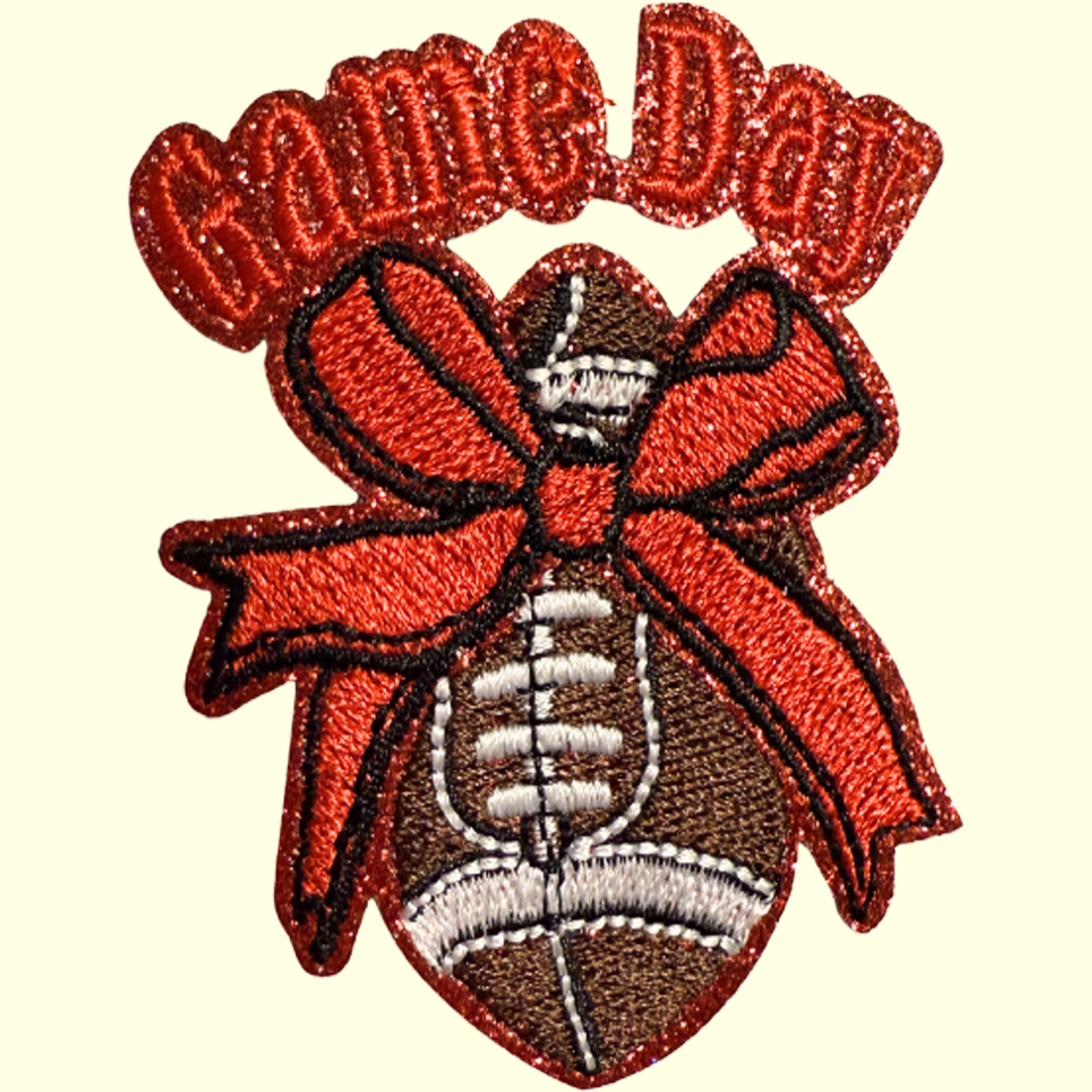 Game Day Football with Red Bow