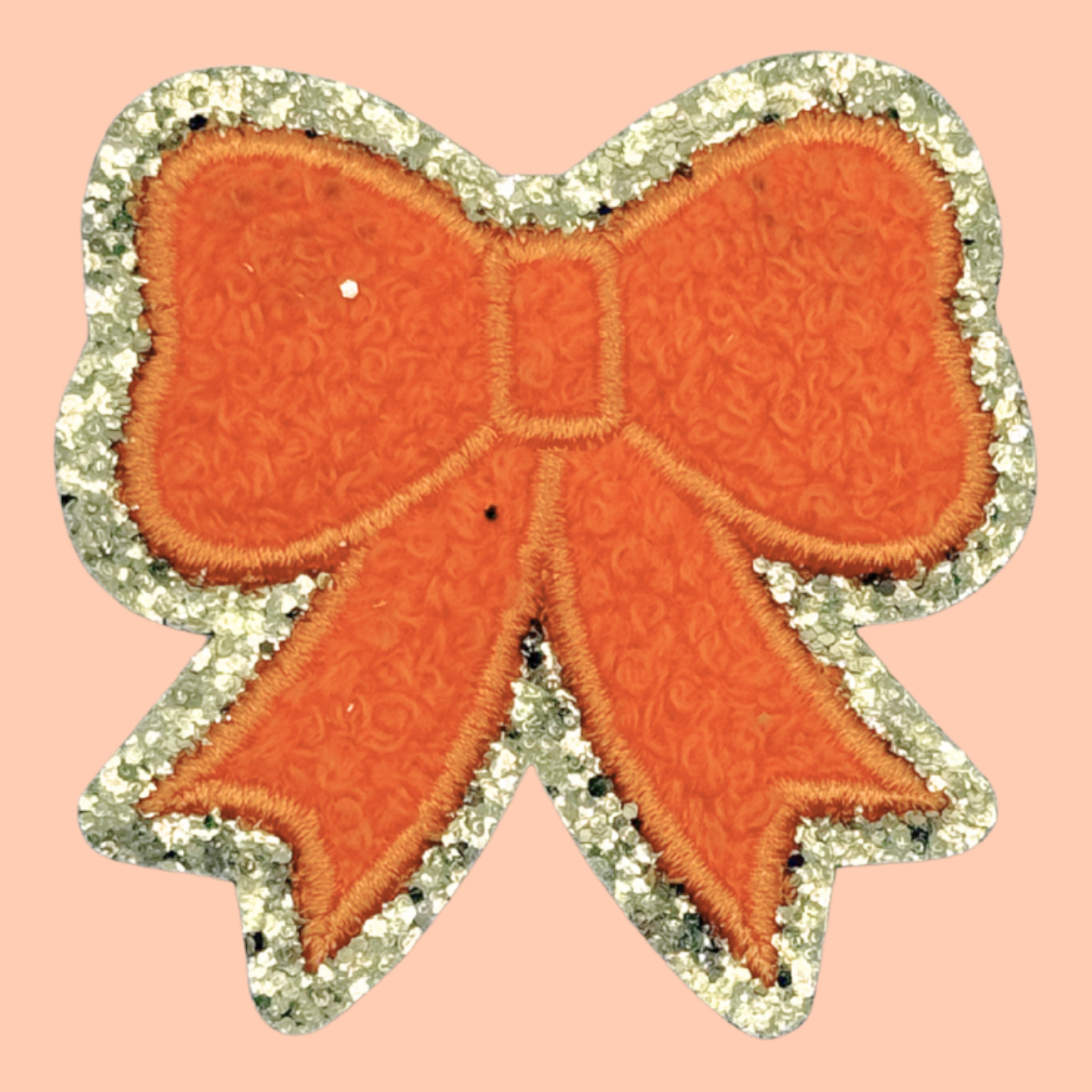 Orange Bow Trimmed in Gold Chenille