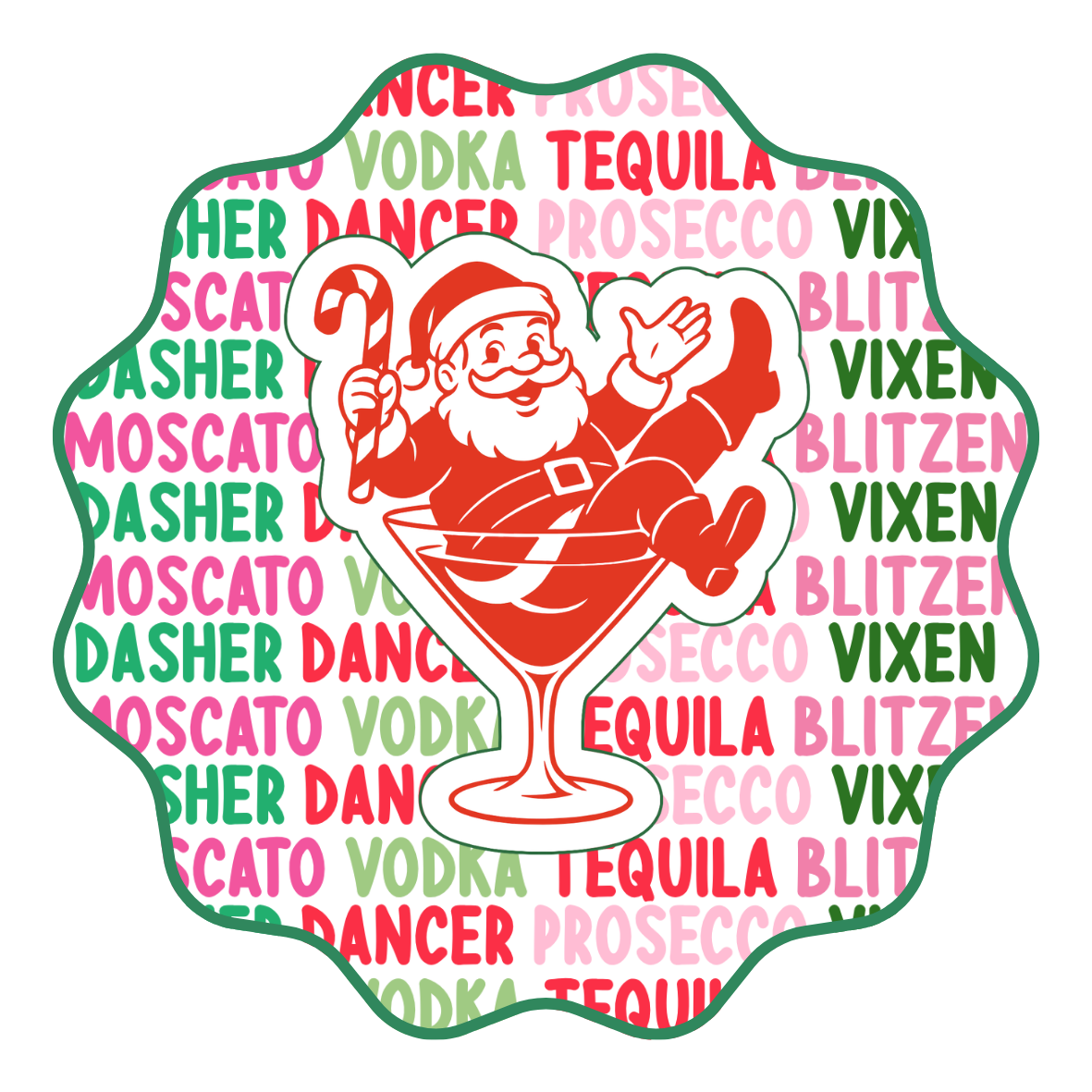 Reindeer Names Acrylic Coaster