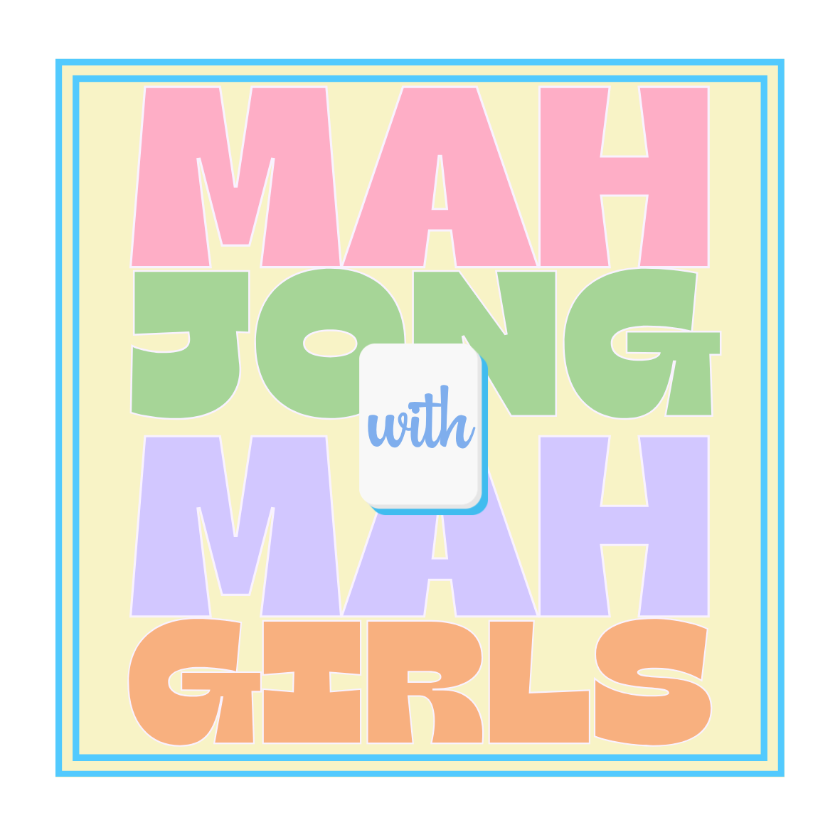 Mahjong with Mah Girls Acrylic Coaster