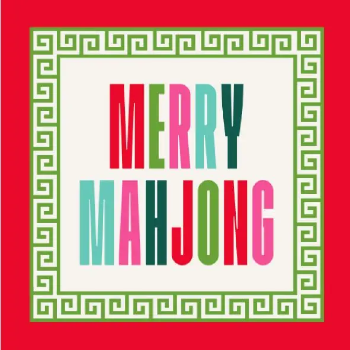 Merry Mahjong Cocktail Napkins