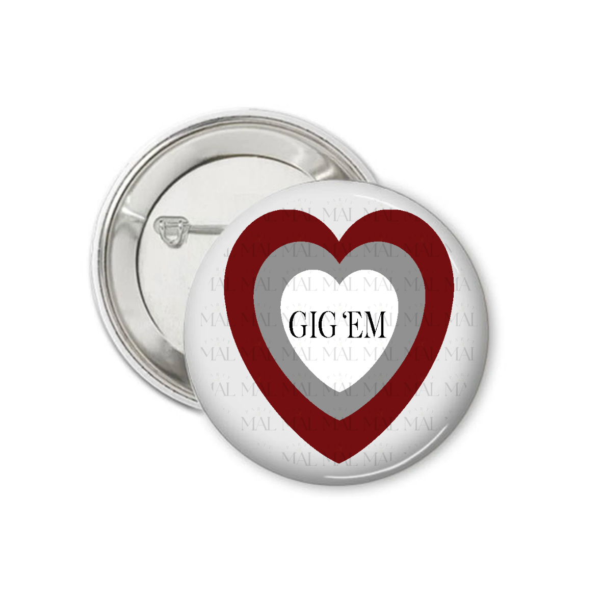 Three Tiered Heart 3" Button