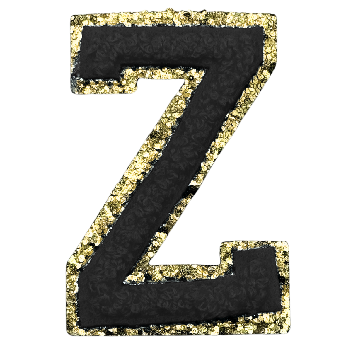 Z Chenille Letter Iron On Patch Gold (Medium)