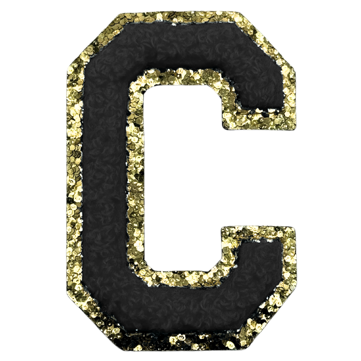 C Chenille Letter Iron On Patch Gold (Medium)