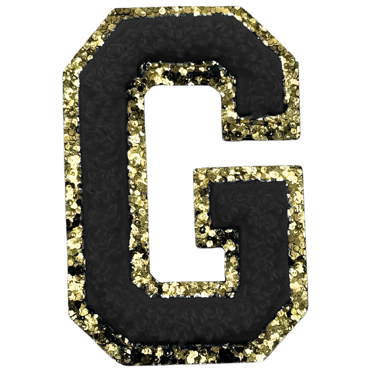 G Chenille Letter Iron On Patch Gold (Medium)