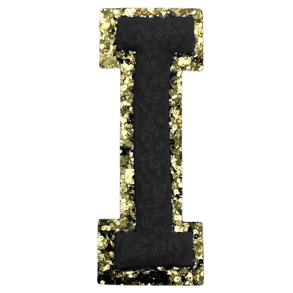I Chenille Letter Iron On Patch Gold (Medium)