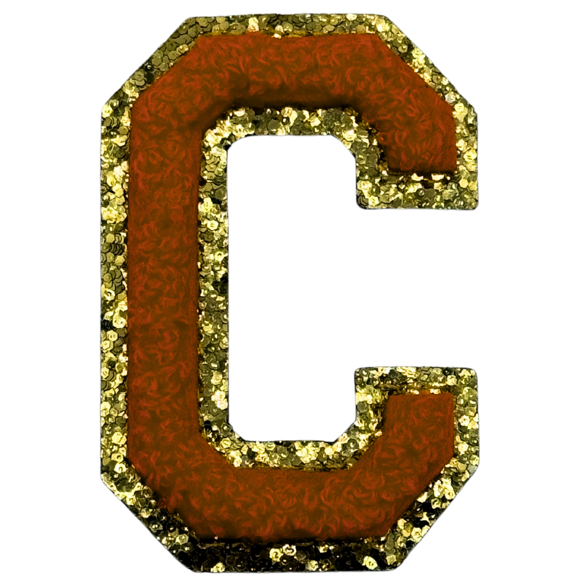 C Chenille Letter Iron On Patch Gold (Medium)