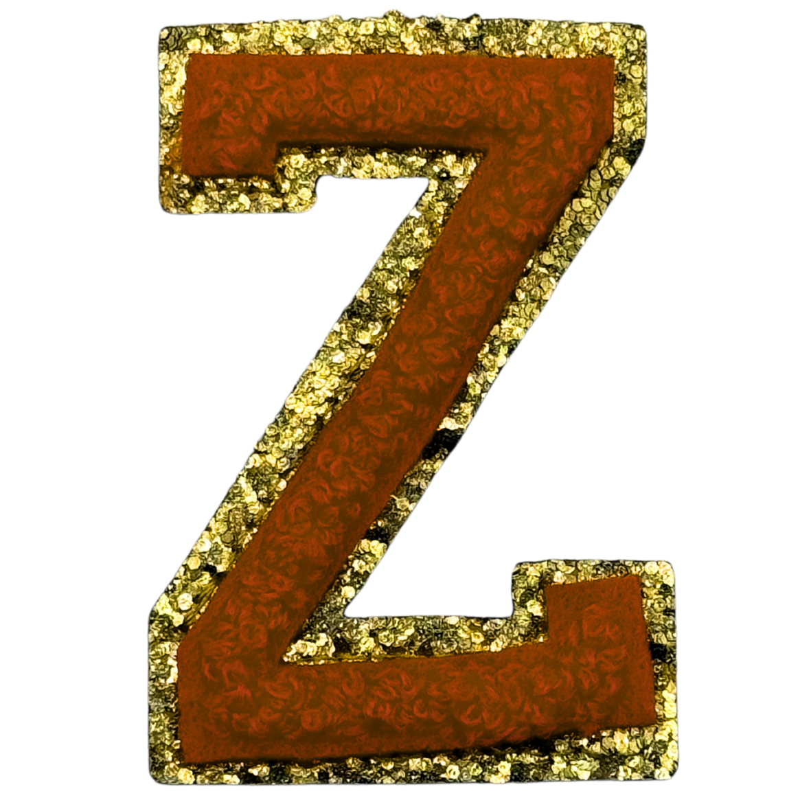 Z Chenille Letter Iron On Patch Gold (Medium)