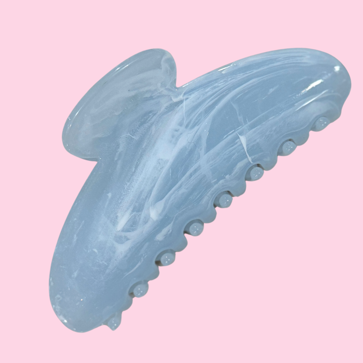 Light Blue with With Swirl Claw Clip