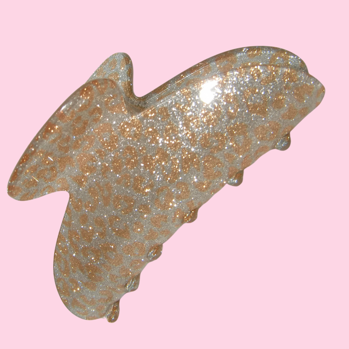 Gold Cheetah Claw Clip
