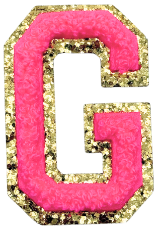 G Chenille Letter Iron On Patch Gold (Medium)