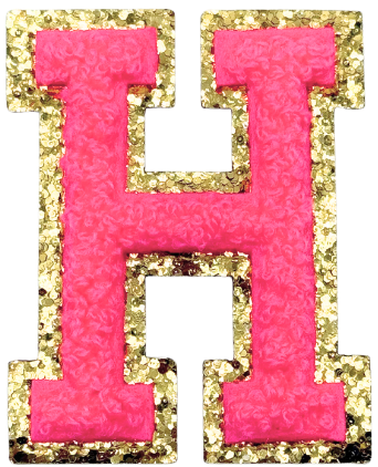 H Chenille Letter Iron On Patch Gold (Medium)