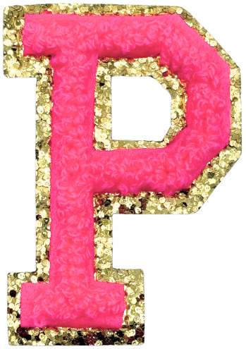 P Chenille Letter Iron On Patch Gold (Medium)