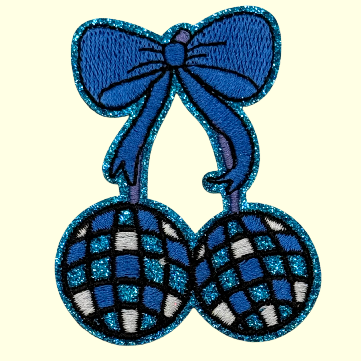 Blue Disco Balls with Bow