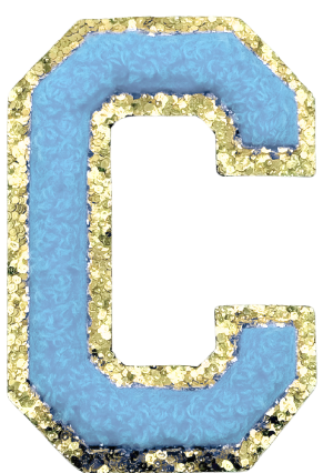 C Chenille Letter Iron On Patch Gold (Medium)
