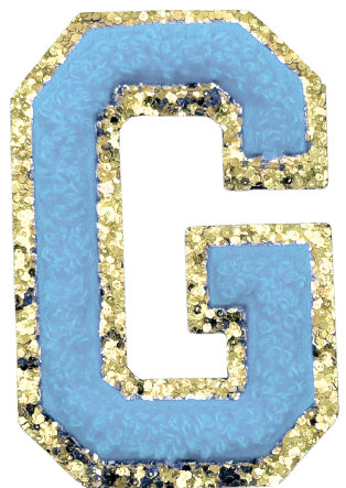 G Chenille Letter Iron On Patch Gold (Medium)