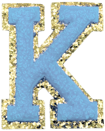K Chenille Letter Iron On Patch Gold (Medium)
