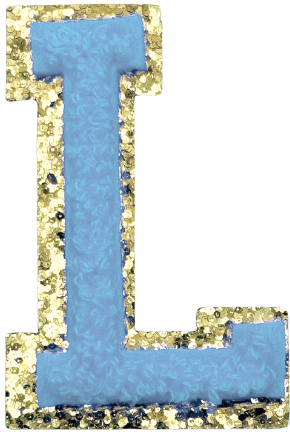 L Chenille Letter Iron On Patch Gold (Medium)