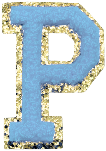 P Chenille Letter Iron On Patch Gold (Medium)