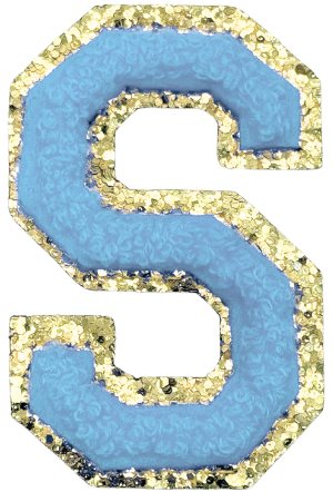 S Chenille Letter Iron On Patch Gold (Medium)
