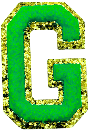 G Chenille Letter Iron On Patch Gold (Medium)