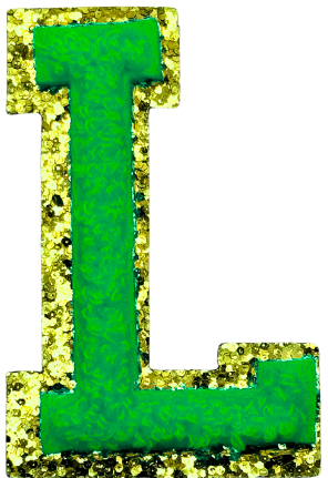 L Chenille Letter Iron On Patch Gold (Medium)