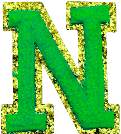 N Chenille Letter Iron On Patch Gold (Medium)