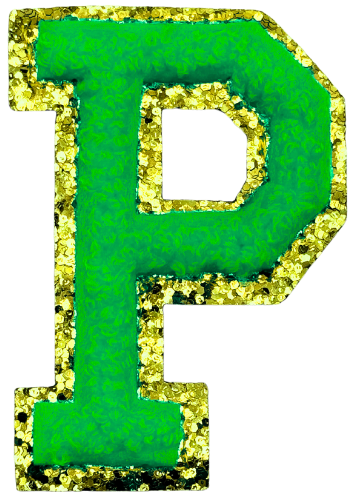 P Chenille Letter Iron On Patch Gold (Medium)