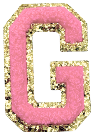 G Chenille Letter Iron On Patch Gold (Medium)