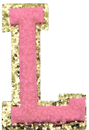 L Chenille Letter Iron On Patch Gold (Medium)