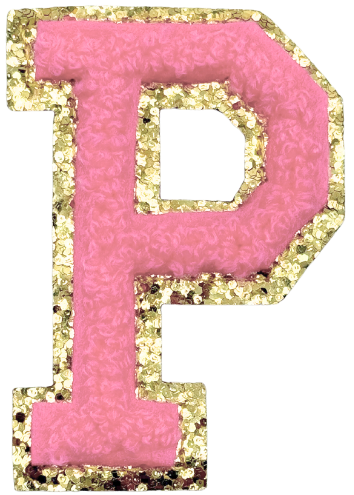 P Chenille Letter Iron On Patch Gold (Medium)
