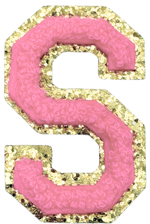 S Chenille Letter Iron On Patch Gold (Medium)