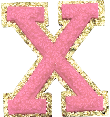 X Chenille Letter Iron On Patch Gold (Medium)
