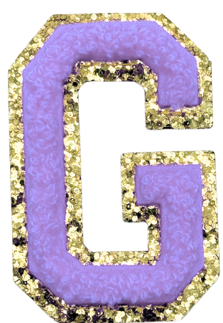 G Chenille Letter Iron On Patch Gold (Medium)