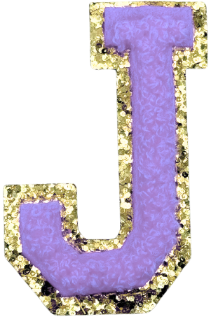 J Chenille Letter Iron On Patch Gold (Medium)