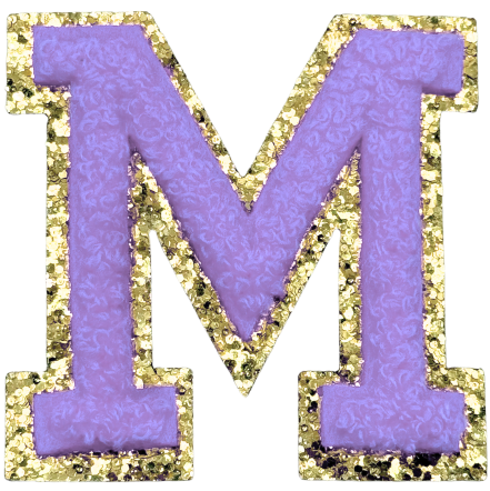 M Chenille Letter Iron On Patch Gold (Medium)