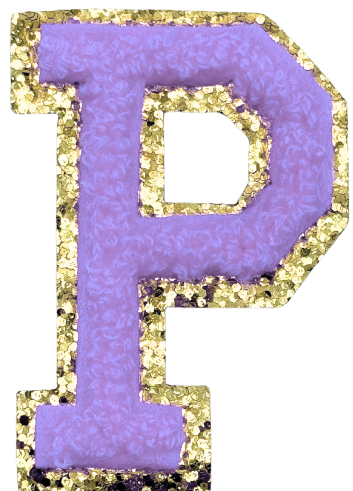 P Chenille Letter Iron On Patch Gold (Medium)