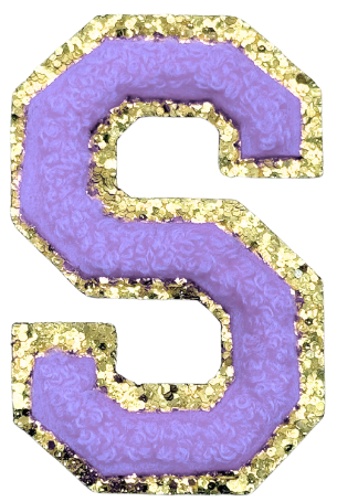 S Chenille Letter Iron On Patch Gold (Medium)