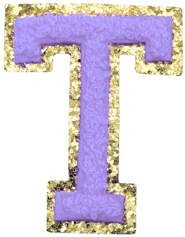 T Chenille Letter Iron On Patch Gold (Medium)